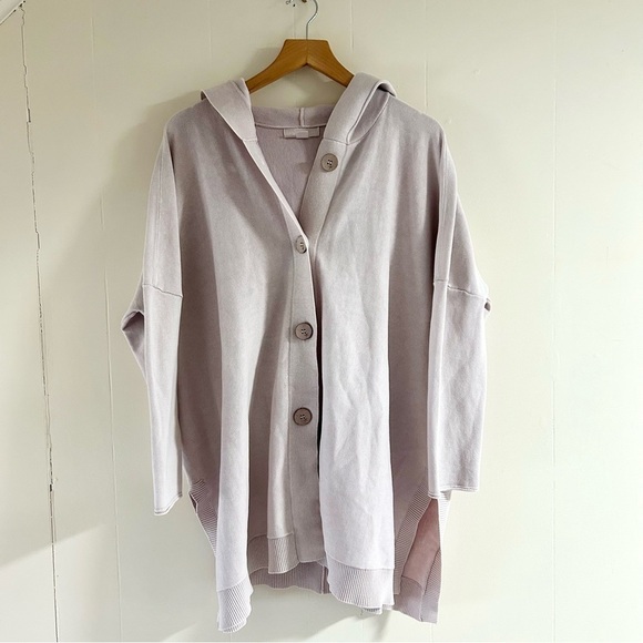 Barefoot Dreams Sunbleached Hooded Button Front Cardigan in Pale Lilac sz XXS-XS - Picture 2 of 4